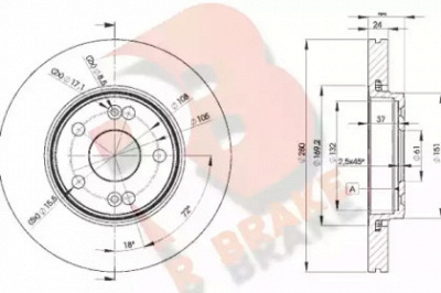 R BRAKE 78rbd26198 -  Тормозной диск